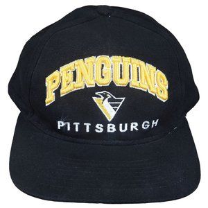 Vintage 1990s Pittsburgh Penguins SuperSport SS Snapback Hat Cap